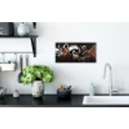 Schedels - Kunst - Donker - Rood Muursticker klein -keuken