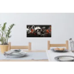 Schedels - Kunst - Donker - Rood Muursticker klein -eettafel
