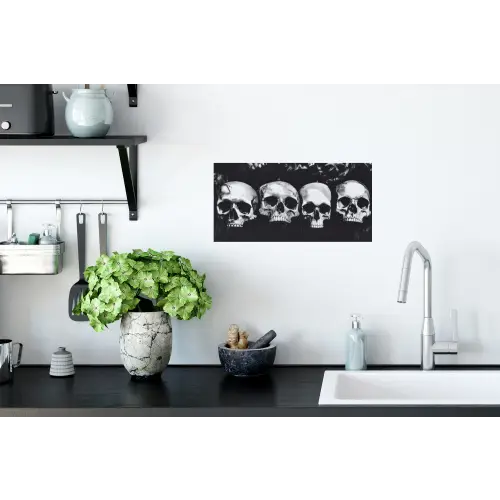 Schedels - Zwart - Contrast Muursticker klein -keuken
