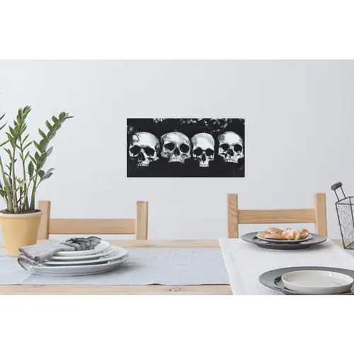 Schedels - Zwart - Contrast Muursticker klein -eettafel