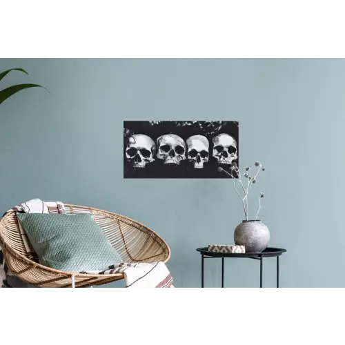Schedels - Zwart - Contrast Muursticker klein -plant