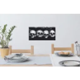 Schedels - Zwart - Contrast Muursticker klein -eettafel