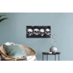 Schedels - Zwart - Contrast Muursticker klein -plant