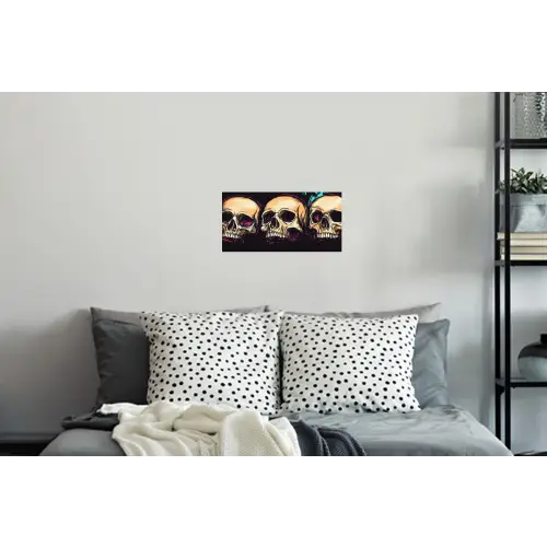 Schedels - Graffiti - Neon Muursticker klein -slaapkamer