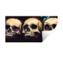 Schedels - Graffiti - Neon Muursticker klein -3d