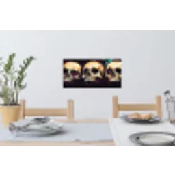 Schedels - Graffiti - Neon Muursticker klein -eettafel