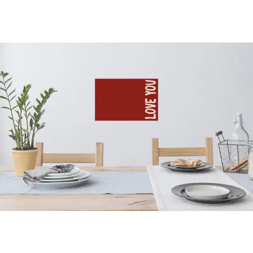 Schuin - Loveyou - Rood Muursticker klein -eettafel