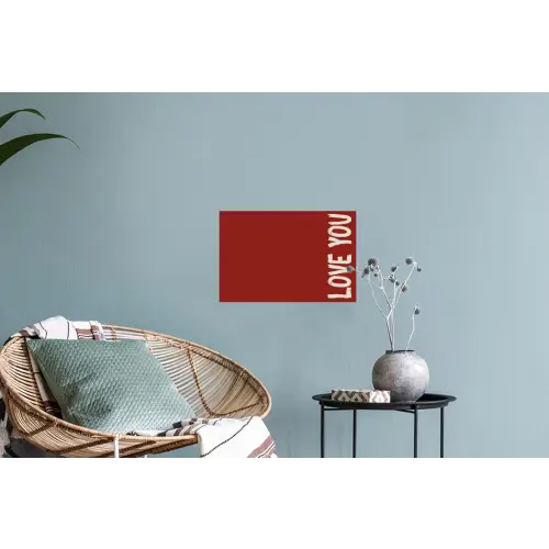 Schuin - Loveyou - Rood Muursticker klein -plant