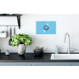 Smiley - Blauw - Bliksem Muursticker klein -keuken