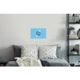 Smiley - Blauw - Bliksem Muursticker klein -slaapkamer