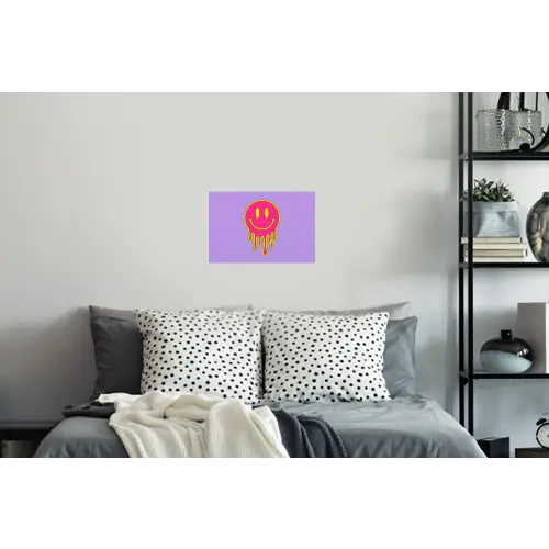 Smiley - Drip - Neon Muursticker klein -slaapkamer