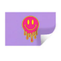 Smiley - Drip - Neon Muursticker klein -3d