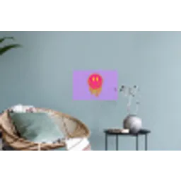 Smiley - Drip - Neon Muursticker klein -plant