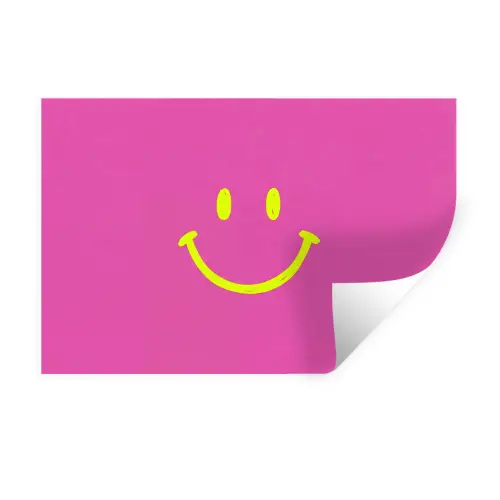 Smiley - Vrolijk - Roze Muursticker klein -3d