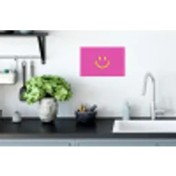 Smiley - Vrolijk - Roze Muursticker klein -keuken