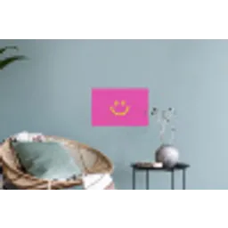 Smiley - Vrolijk - Roze Muursticker klein -plant