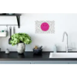 Smiley - Roze - Stippen Muursticker klein -keuken