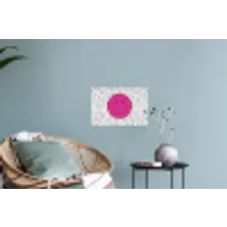 Smiley - Roze - Stippen Muursticker klein -plant