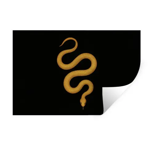 Slang - Minimalistisch - Goud Muursticker klein -3d
