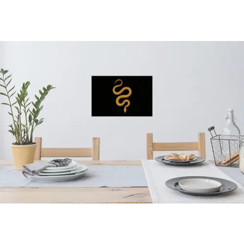 Slang - Minimalistisch - Goud Muursticker klein -eettafel