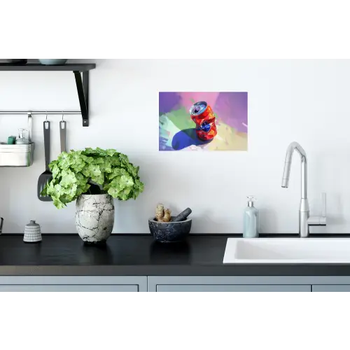 Frisdrank - Blik - Paars Muursticker klein -keuken