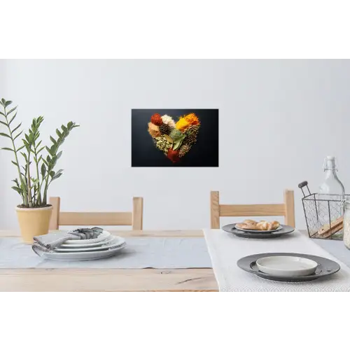 Specerijen - Mix - Hartvorm - Zwart Muursticker klein -eettafel