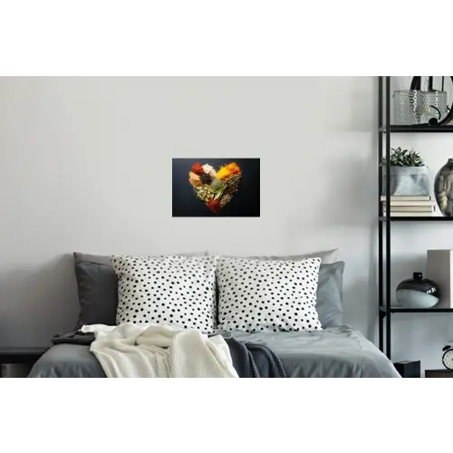 Specerijen - Mix - Hartvorm - Zwart Muursticker klein -slaapkamer