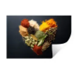 Specerijen - Mix - Hartvorm - Zwart Muursticker klein -3d