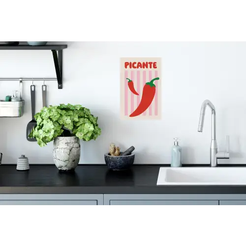 Pittig - Pepers - Rood Muursticker klein -keuken