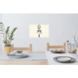 Lepel - Strik - Grijs Muursticker klein -eettafel
