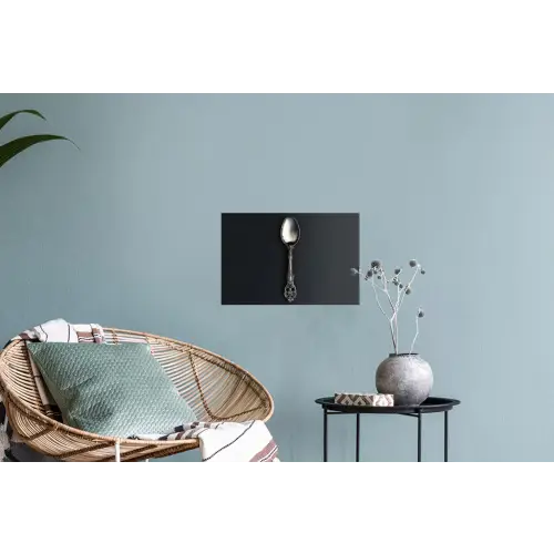 Lepel - Zilver - Metaal Muursticker klein -plant