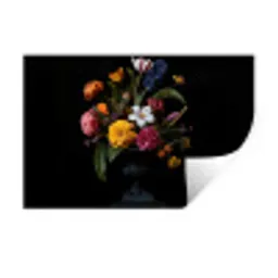 Lente - Bloemen - Klassiek - Vaas Muursticker klein -3d