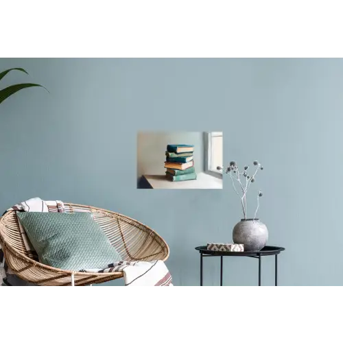 Stapel - Boeken - Groen - Daglicht Muursticker klein -plant