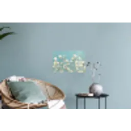 Stengels - Bloemen - Lucht - Wit Muursticker klein -plant