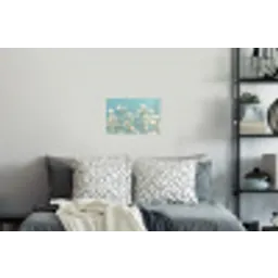 Stengels - Bloemen - Lucht - Wit Muursticker klein -slaapkamer