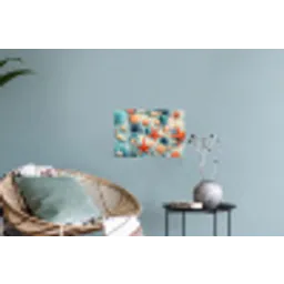 Zeesterren - Schelpen - Illustratie - Zand Muursticker klein -plant