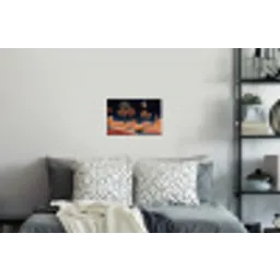 Sterrenhemel - Palmen - Rivier Muursticker klein -slaapkamer
