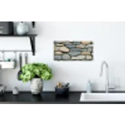 Stenen - Rustiek - Grijs Muursticker klein -keuken