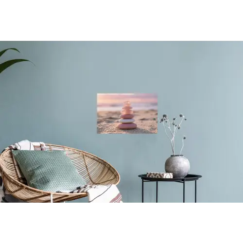 Stenen - Zand - Roze Muursticker klein -plant