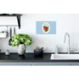 Aardbeien - Lijst - Rood - Geruit Muursticker klein -keuken
