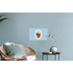 Aardbeien - Lijst - Rood - Geruit Muursticker klein -plant