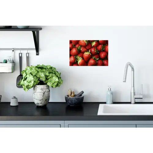 Aardbei - Fruit - Rood Muursticker klein -keuken
