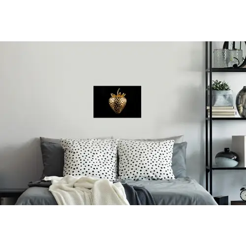 Aardbei - Goud - Zwart - Chrome Muursticker klein -slaapkamer