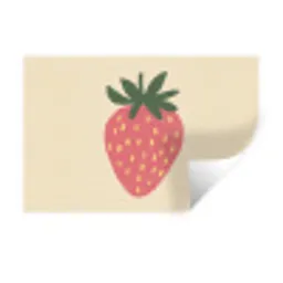 Aardbei - Minimalistisch - Rood - Fruit Muursticker klein -3d