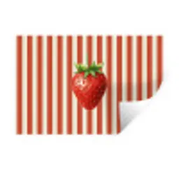Aardbei - Strepen - Rood Muursticker klein -3d