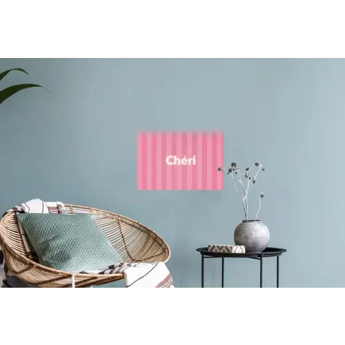 Gestreept - Roze - Chéri Muursticker klein -plant