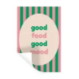 Gestreept - Quote - Ovaal - Roze Muursticker klein -3d