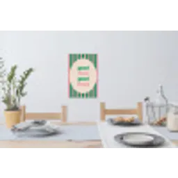 Gestreept - Quote - Ovaal - Roze Muursticker klein -eettafel