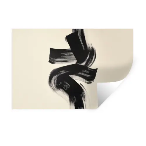 Strepen - Zwart - Abstract Muursticker klein -3d