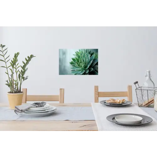 Vetplant - Bladeren - Groen - Wazig Muursticker klein -eettafel
